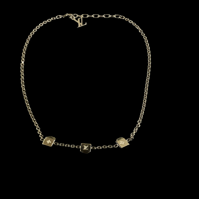LOUIS VUITTON Collier Gamble Necklace, Silver-tone Metal Fittings, Silver Alloy, Comes with Dust Bag