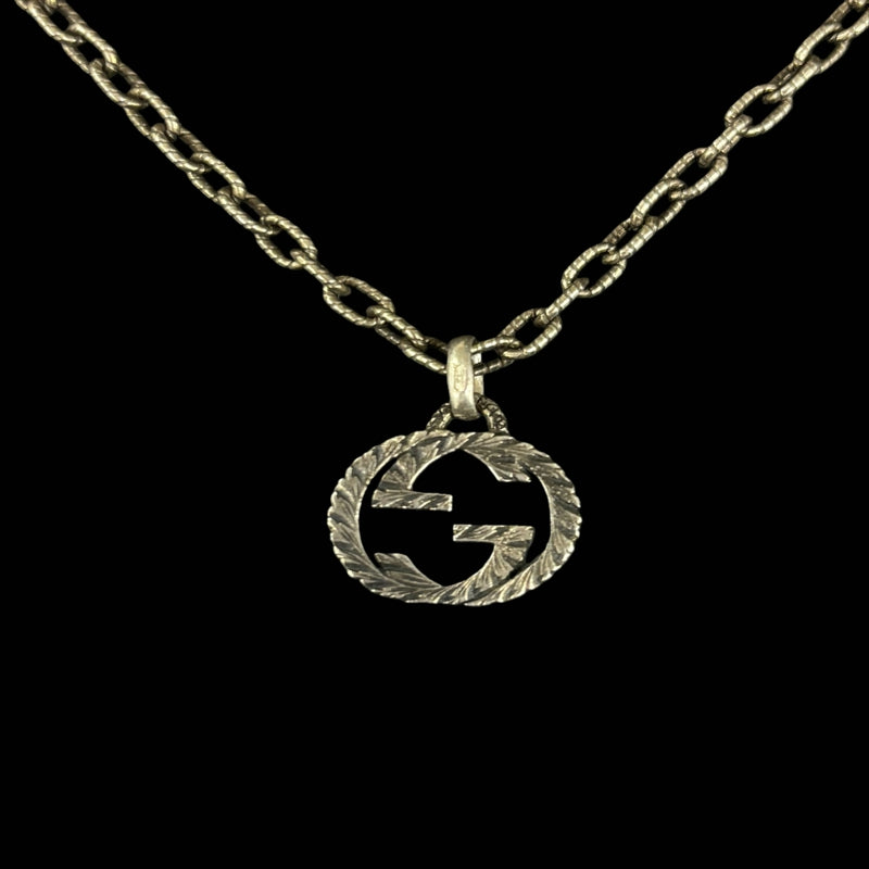 GUCCI Interlocking G Necklace, Silver, 925 Sterling Silver, Comes with Original Box