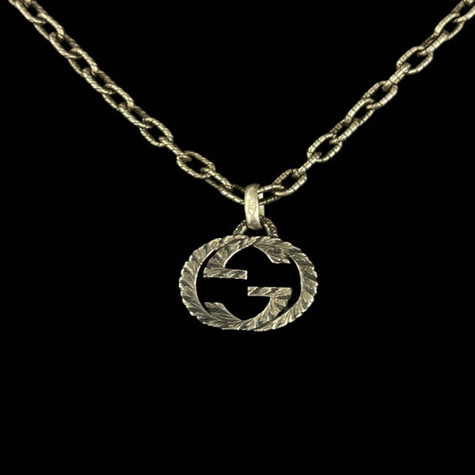 GUCCI Interlocking G Necklace, Silver, 925 Sterling Silver, Comes with Original Box