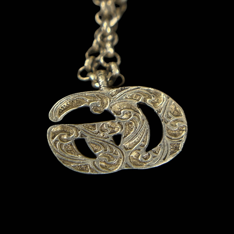 GUCCI GG Logo Necklace, 925 Sterling Silver