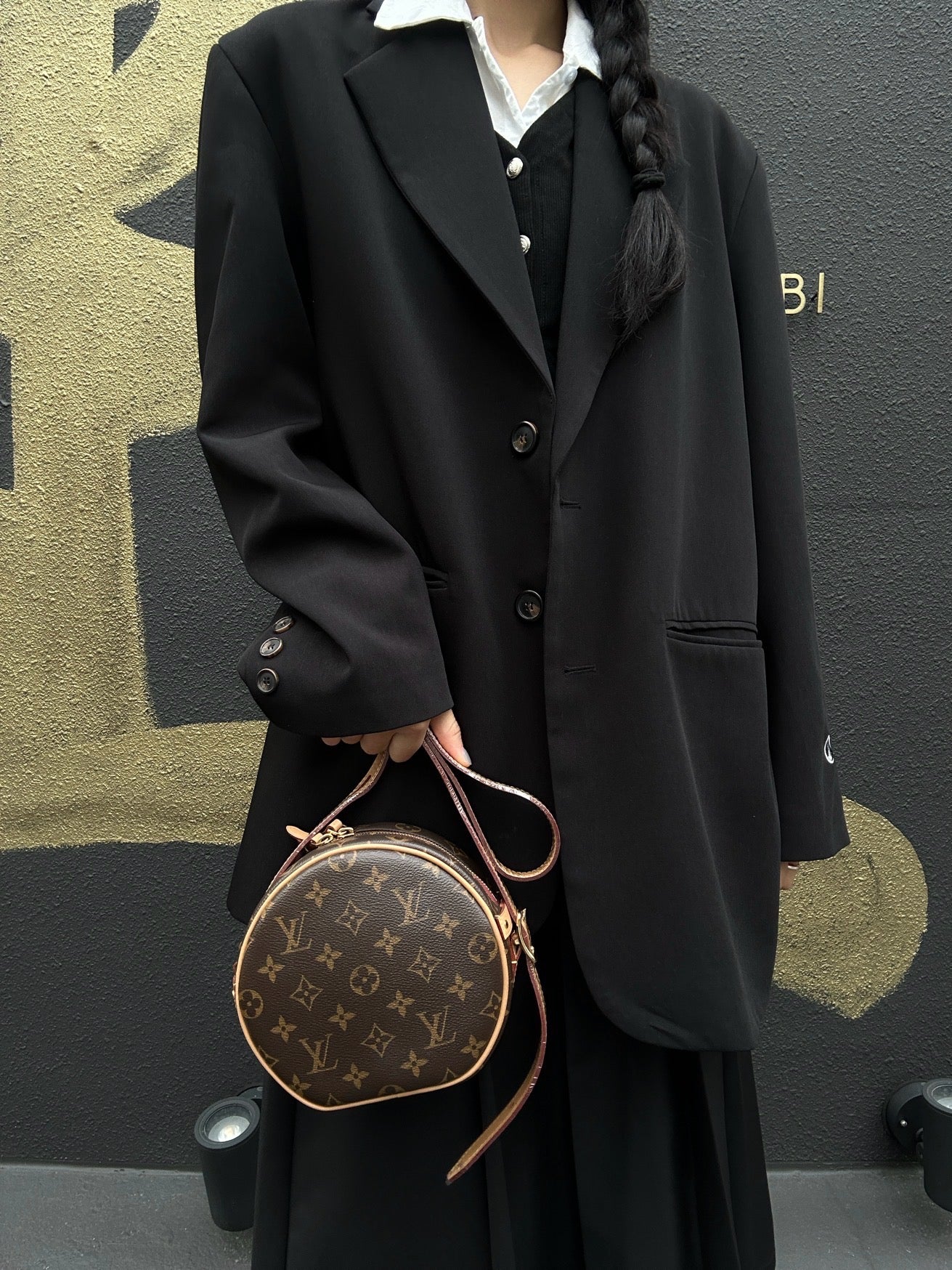 LOUIS VUITTON Boîte Chapeau Souple, Monogram Coated Canvas, Brown, Shoulder Bag, With Dust Bag