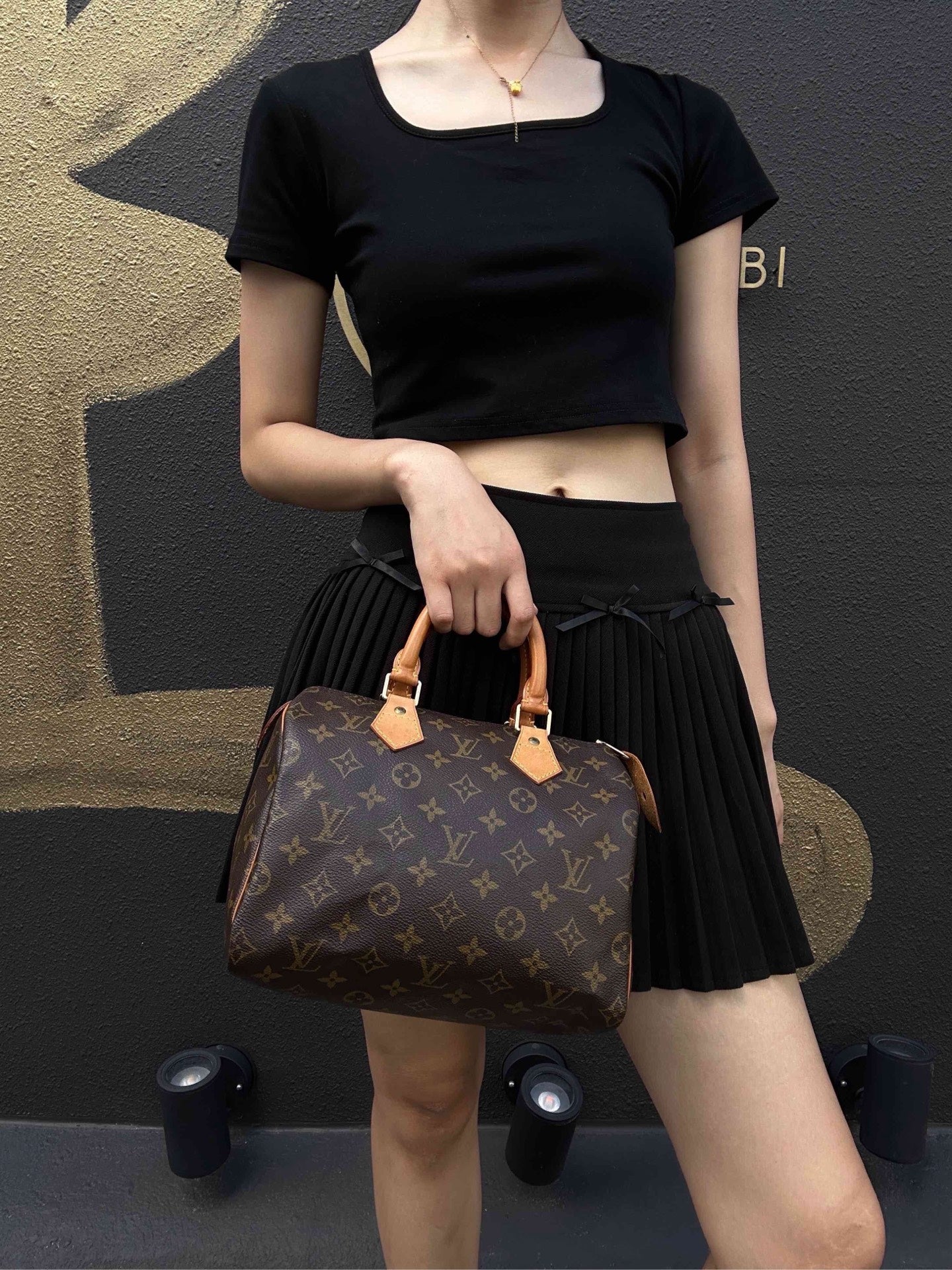 LOUIS VUITTON Monogram Speedy 25 Handbag, Brown, Comes with Padlock and Two Keys