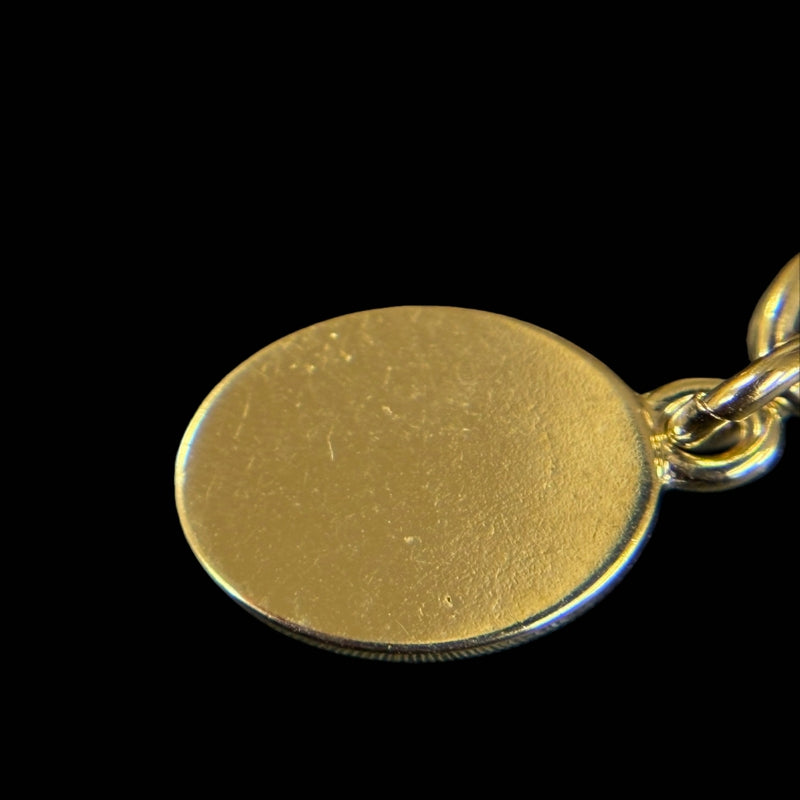DIOR Logo Rhinestone Necklace, Gold-tone Metal Fittings, Gold Alloy, Comes with Original Box