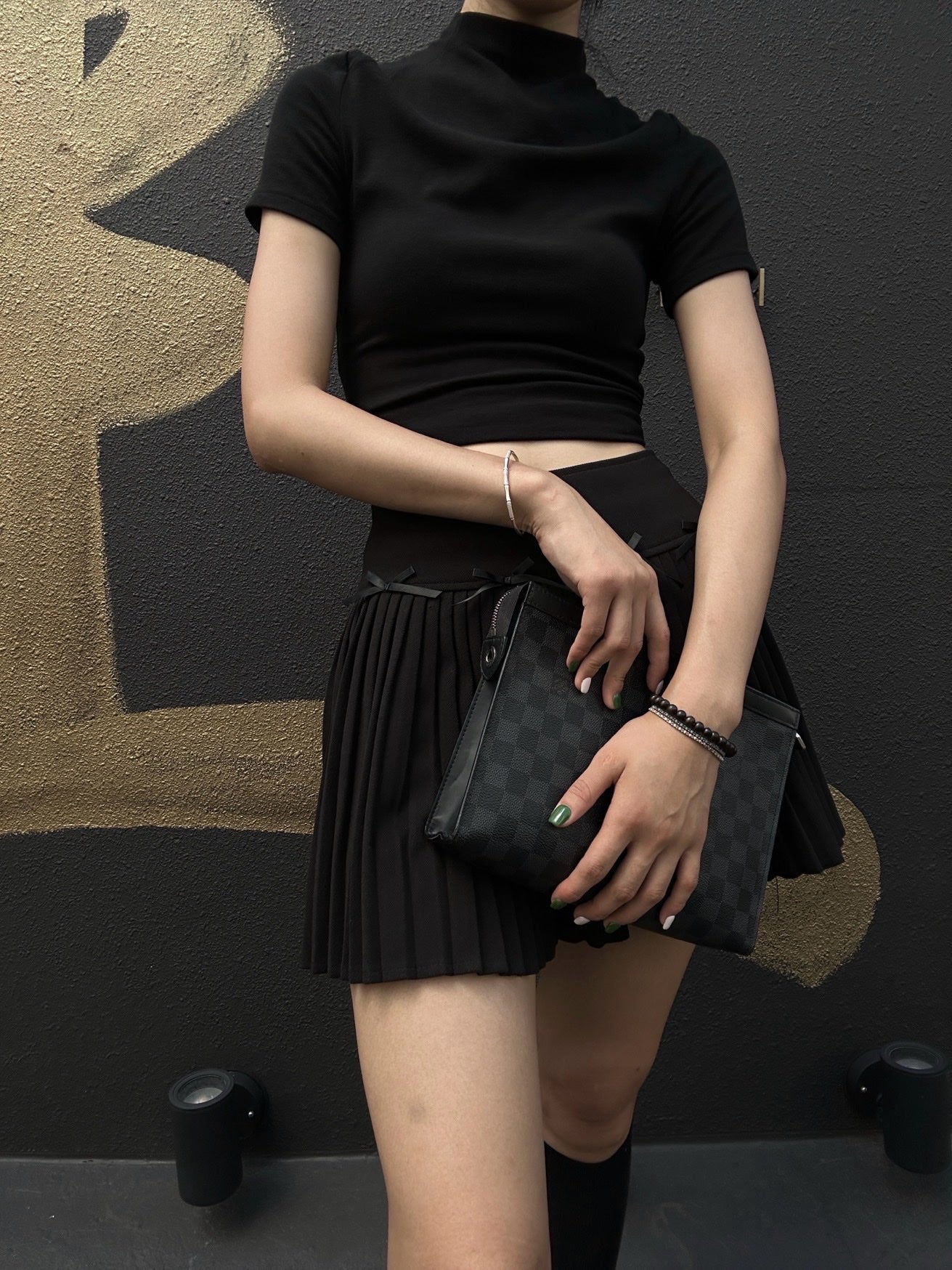 LOUIS VUITTON Damier Graphite Black PVC Clutch Bag
