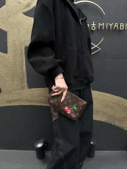 Louis Vuitton (LV) Monogram Cherry Limited Edition Pouch Shoulder Bag, Brown PVC