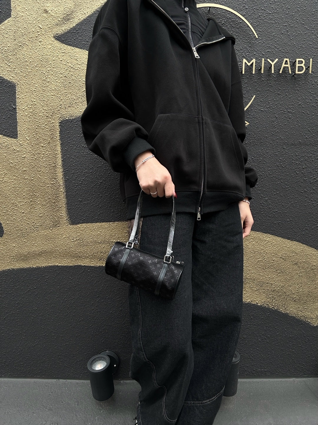 Louis Vuitton Little Papillon Monogram Canvas Satin Black Handbag (Shoulder Bag)