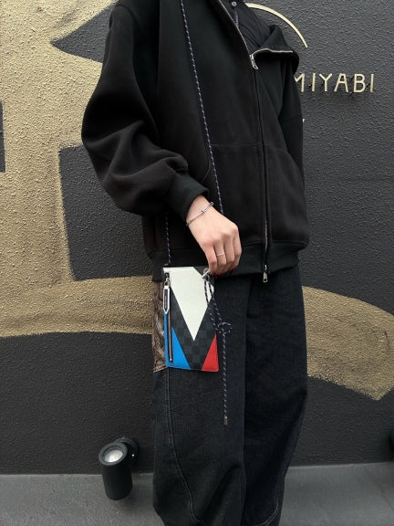 Louis Vuitton (LV) Damier Cobalt Pochette Phone, America's Cup 201 Shoulder Pouch, Blue-Black Color Block, Limited Edition, Includes Dust Bag, Box, Manual & Authentication Card (Men's Style)
