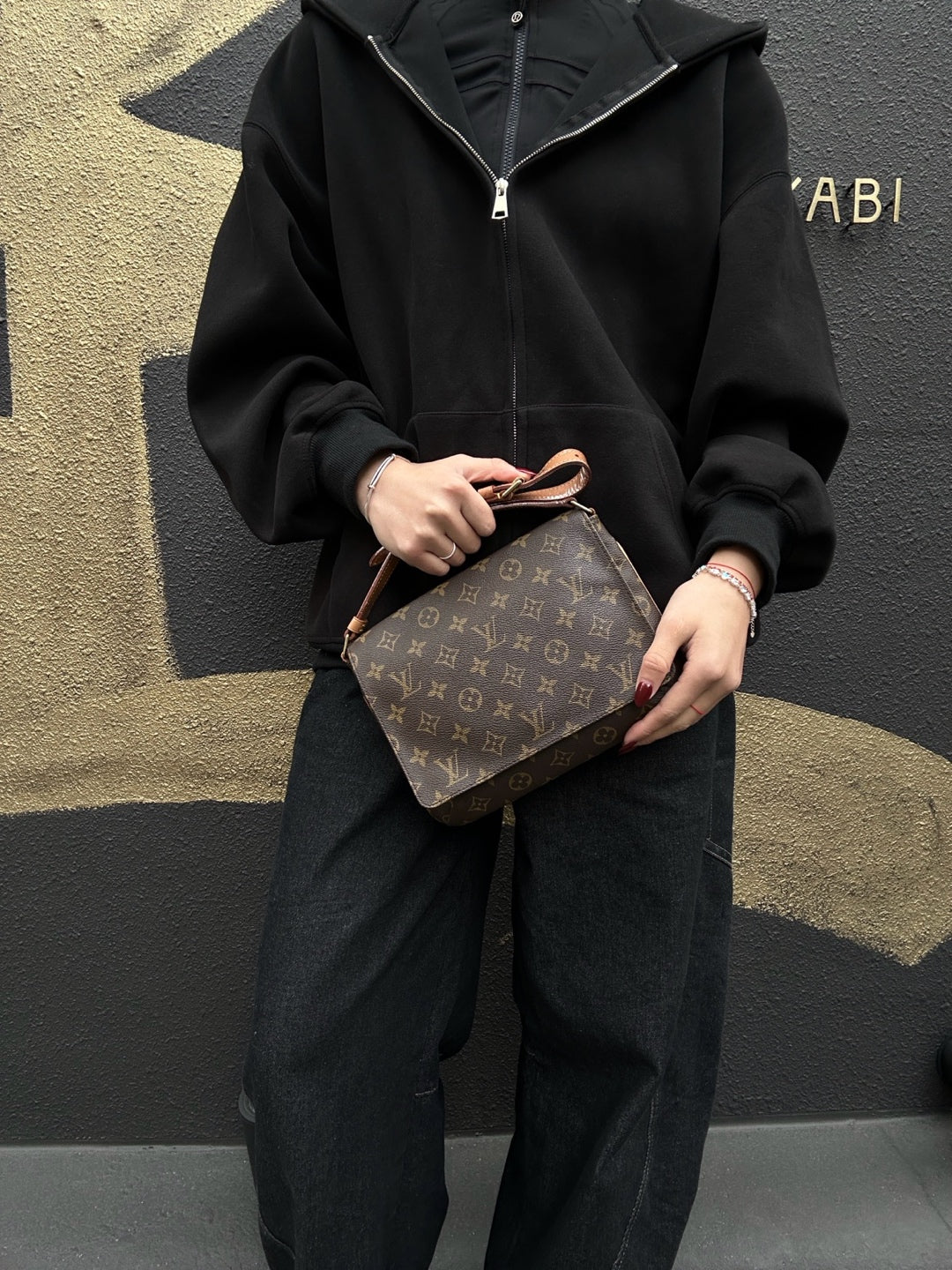 LOUIS VUITTON Musette Tango Short Shoulder Bag, Monogram Coated Canvas, Brown
