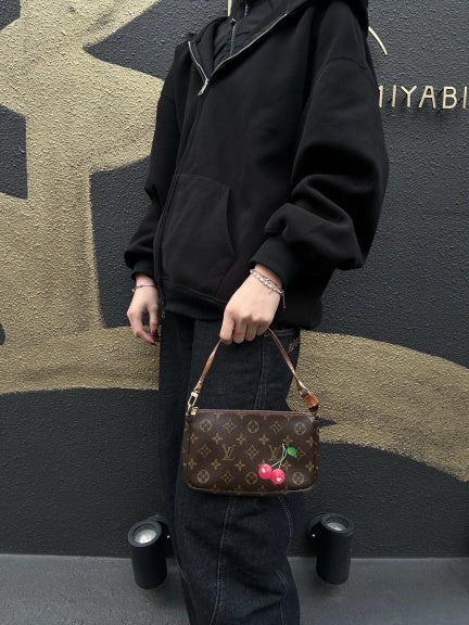 Louis Vuitton (LV) Monogram Cherry Limited Edition Pouch (Handbag/Armpit Bag), Includes Dust Bag