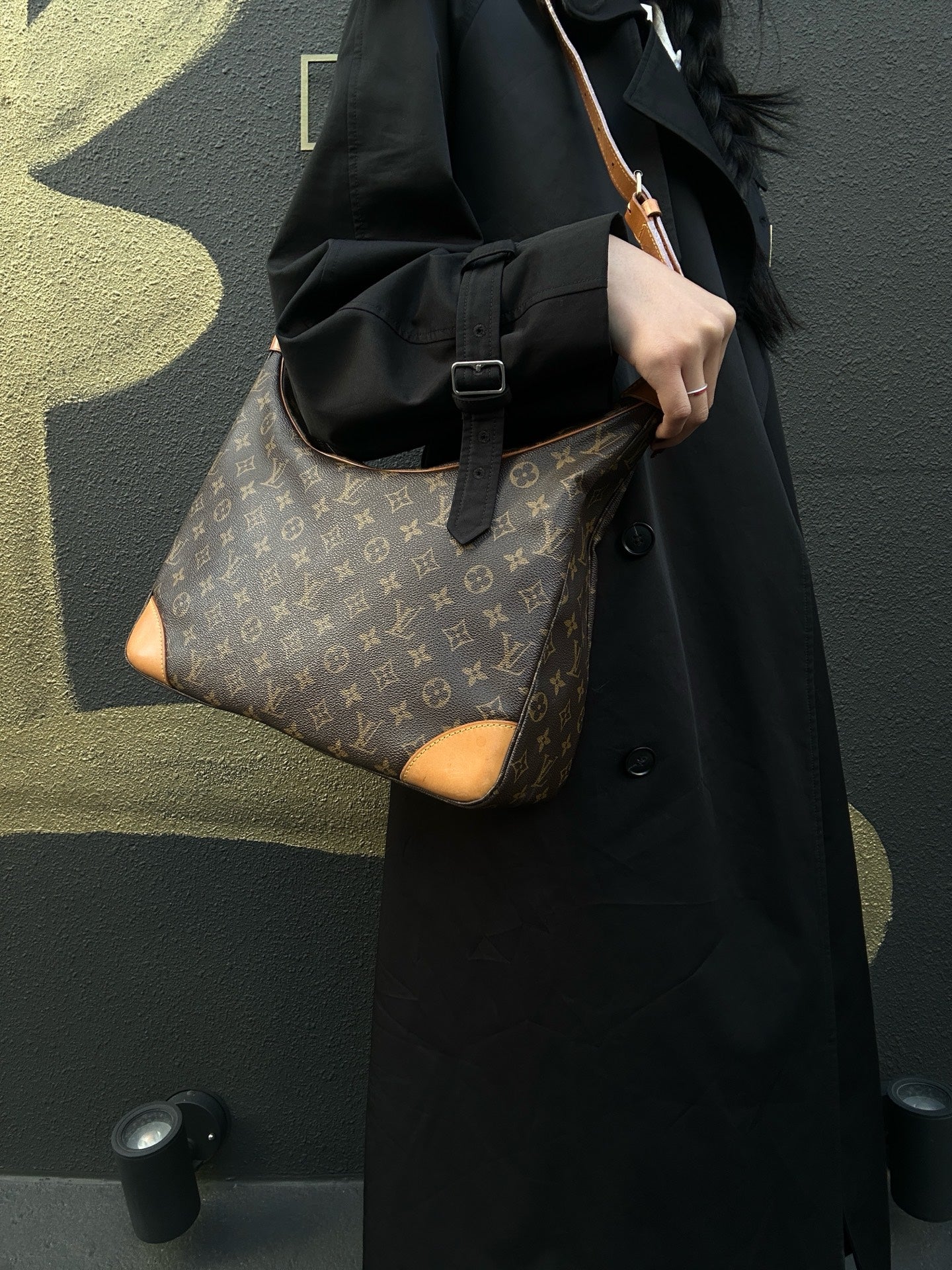 LOUIS VUITTON Monogram Brown Speedy 35 Shoulder Bag
