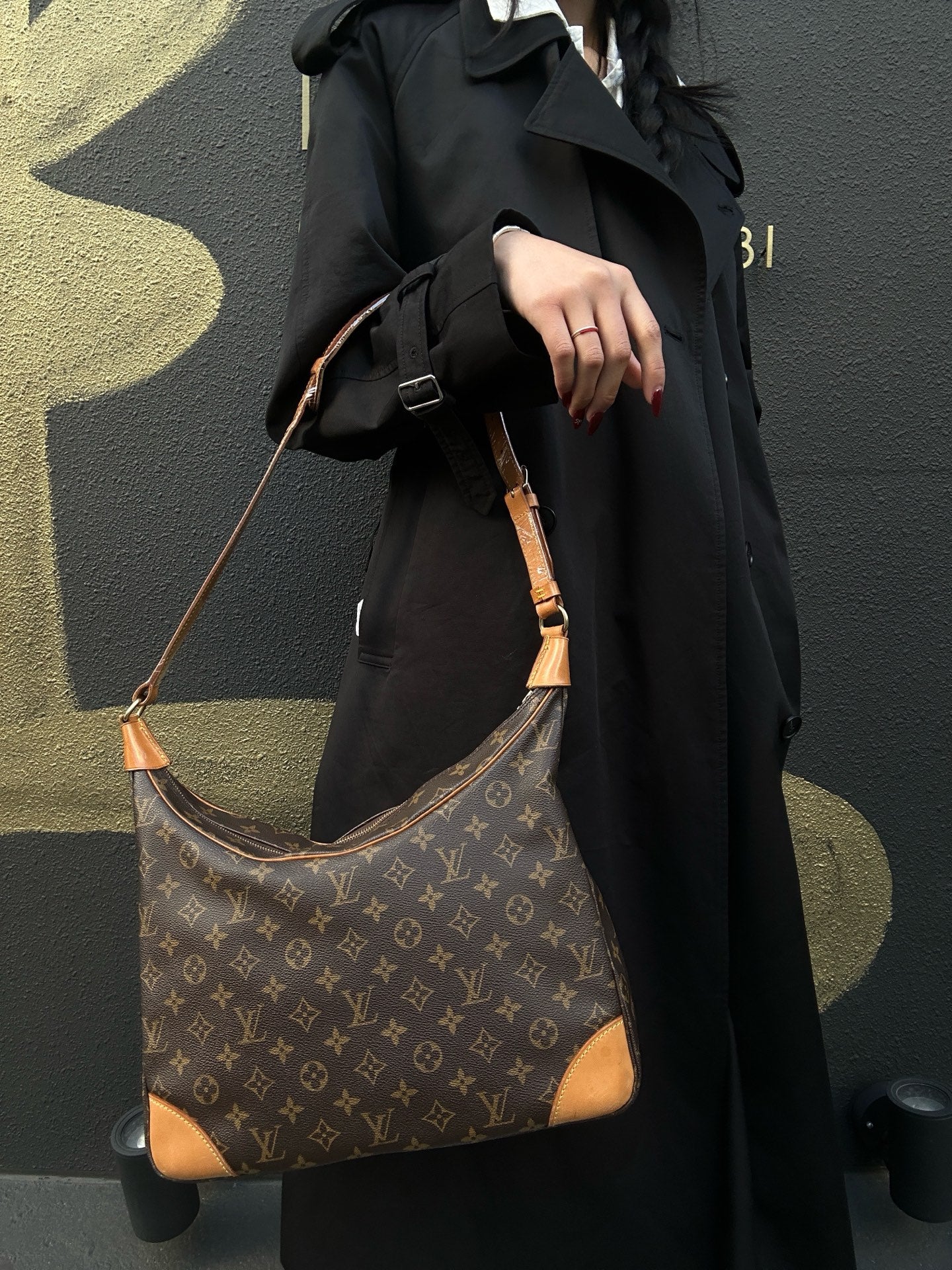 LOUIS VUITTON Monogram Brown Speedy 35 Shoulder Bag