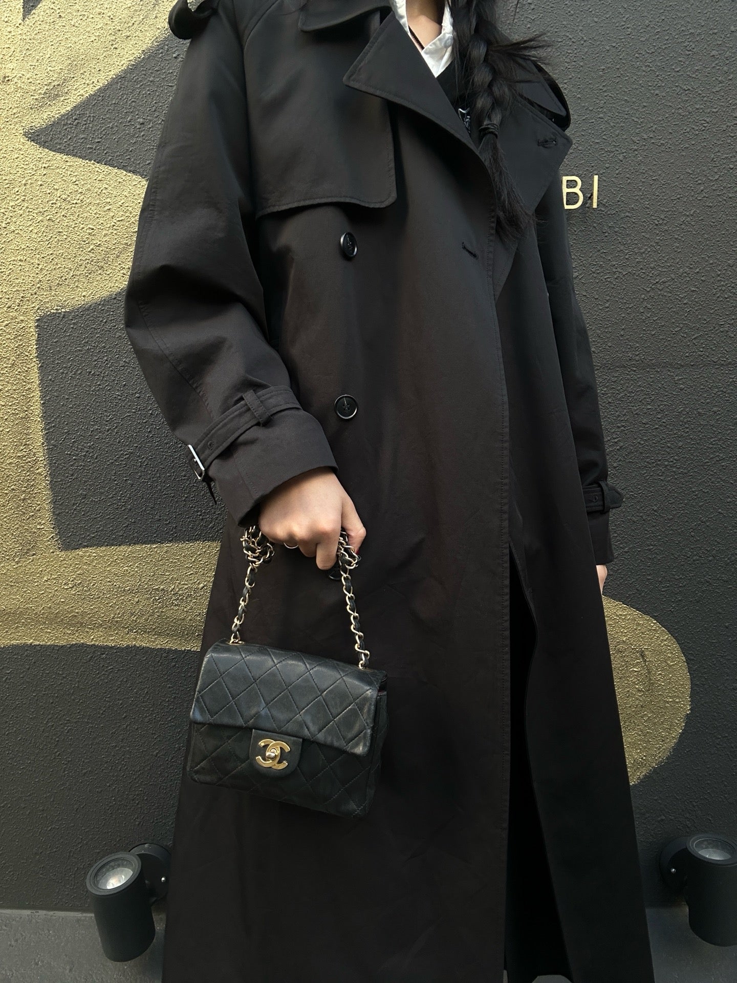 CHANEL Quilted 20 Classic Flap Chain Crossbody Bag, Black Lambskin, Gold-Tone Hardware