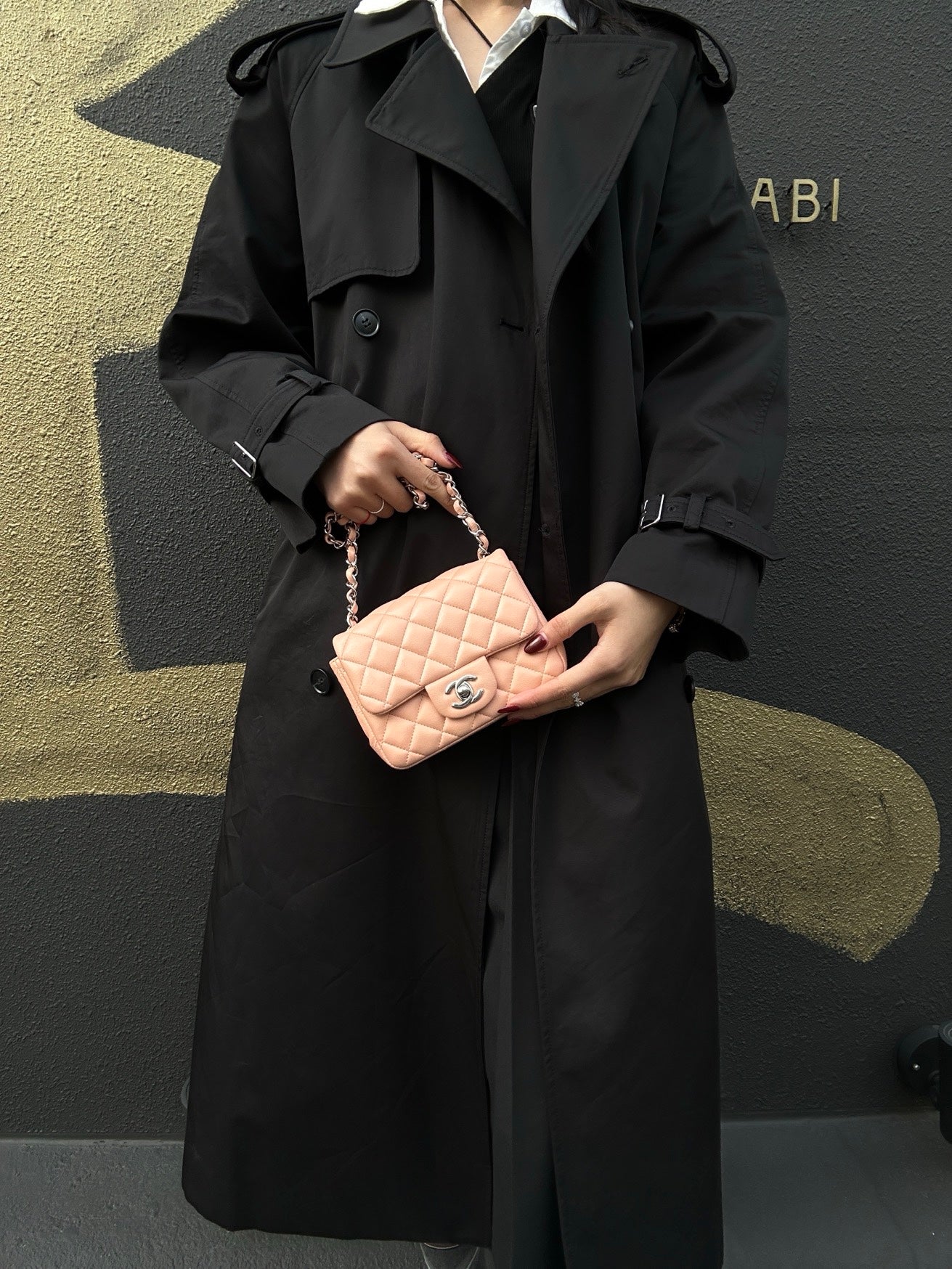 CHANEL Classic Flap Mini Matelassé Crossbody Bag, Lambskin, Beige, Silver Hardware, With Guarantee Card