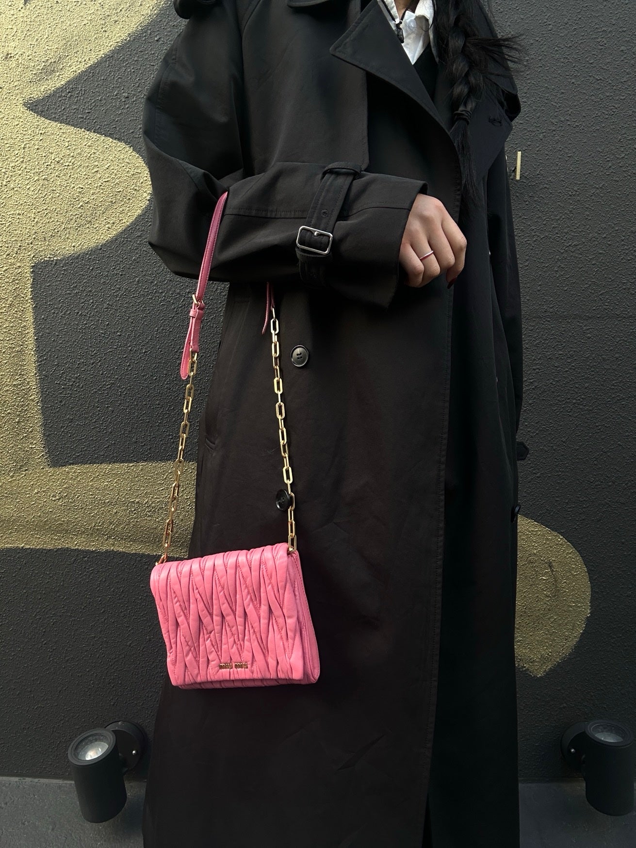 MIU MIU Shoulder Bag, Lambskin, Pink