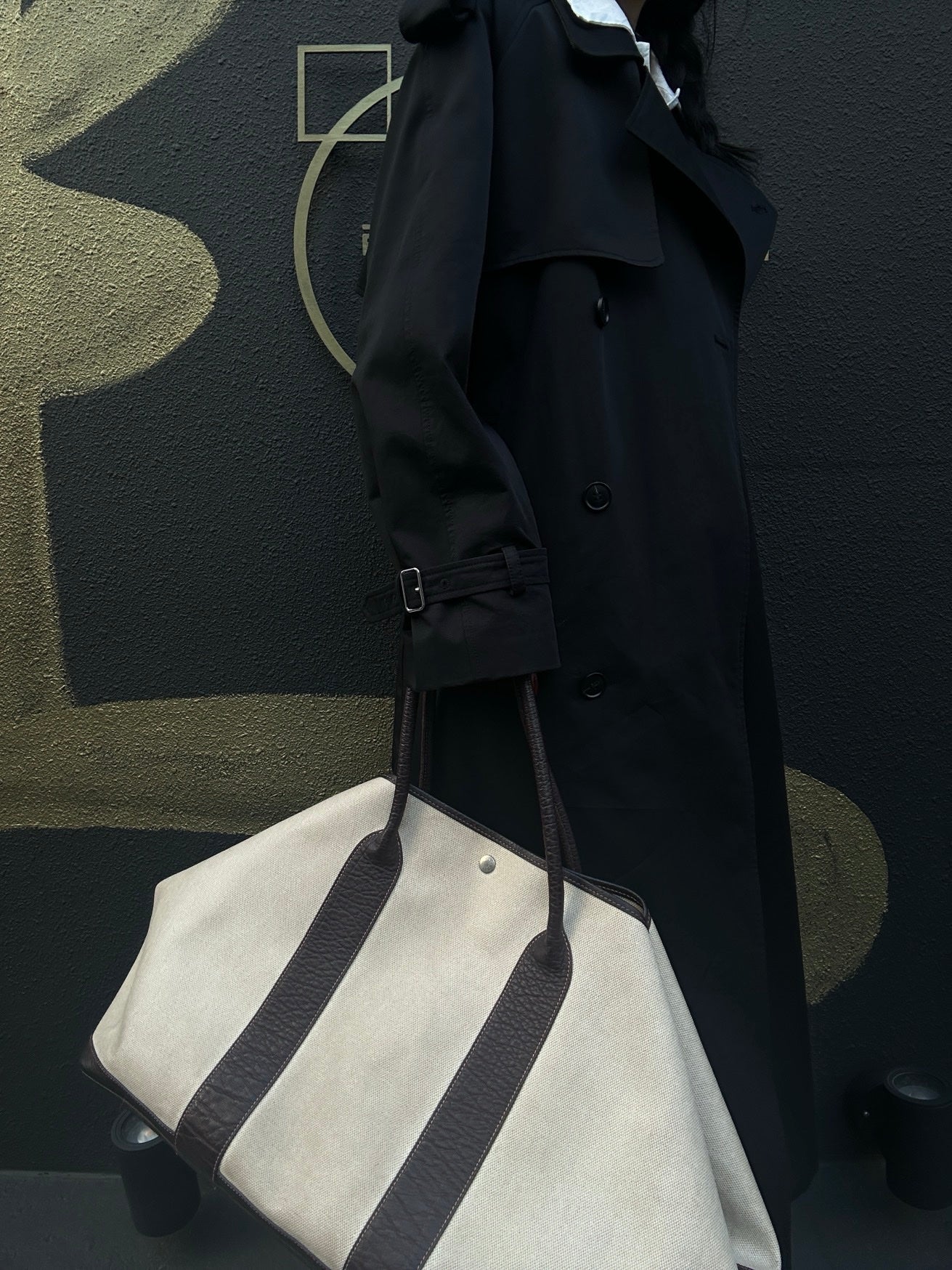 Hermes Beige Toile Ash Garden Party Tote Handbag