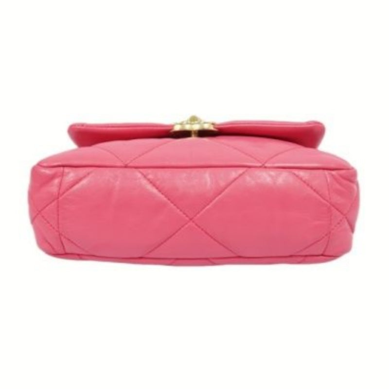 Chanel 19 Flap Bag in Pink Lambskin with Gold Hardware