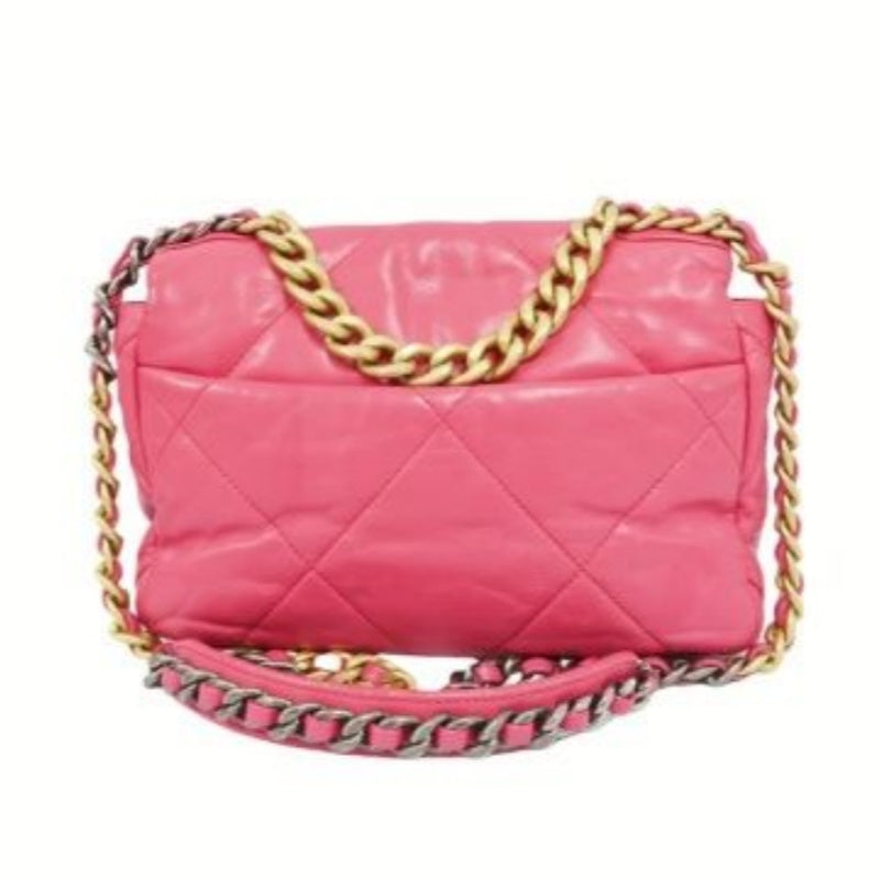 Chanel 19 Flap Bag in Pink Lambskin with Gold Hardware