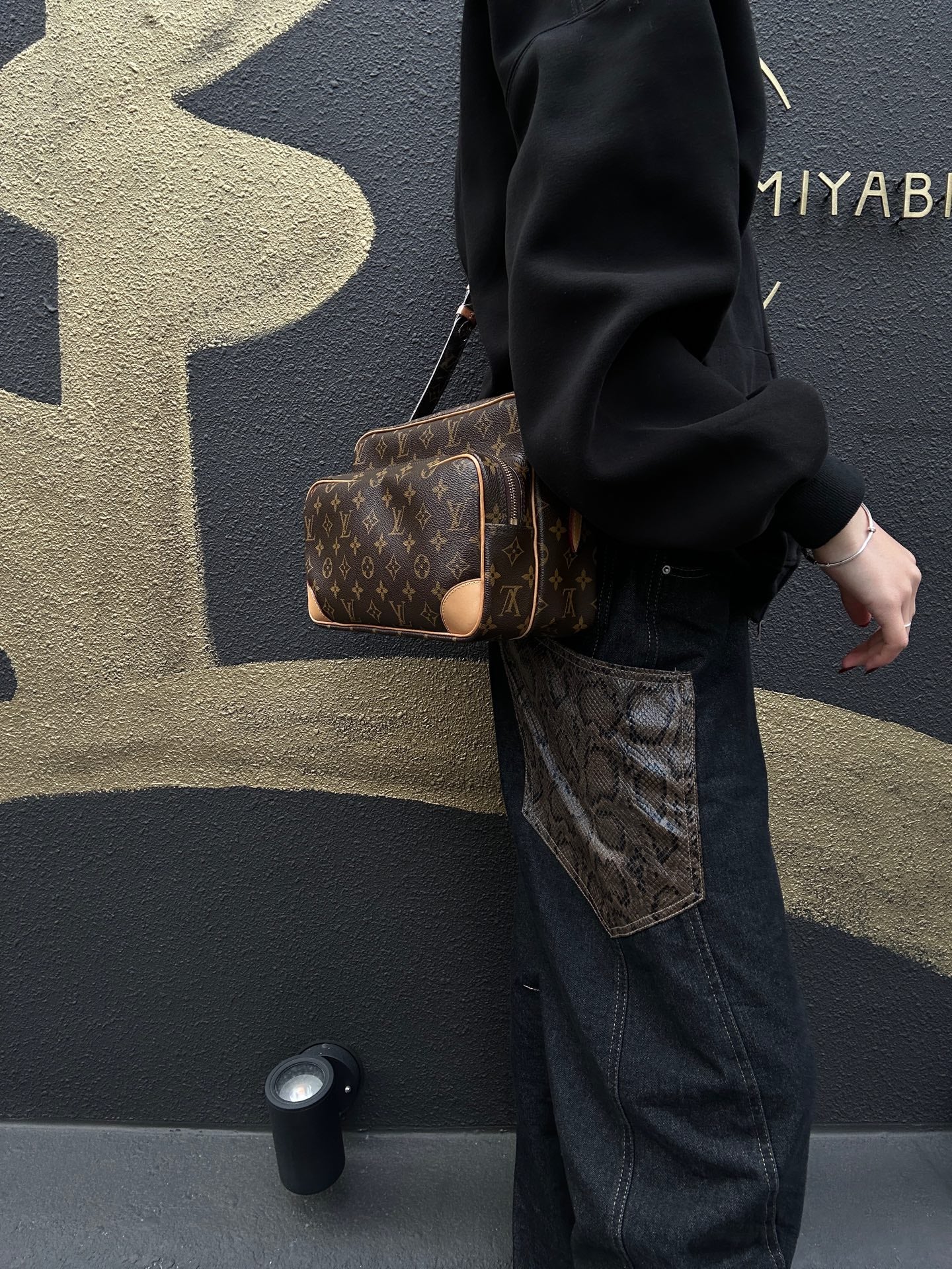 LOUIS VUITTON Nile Crossbody Bag, Monogram, Coated Canvas, Brown, With Dust Bag