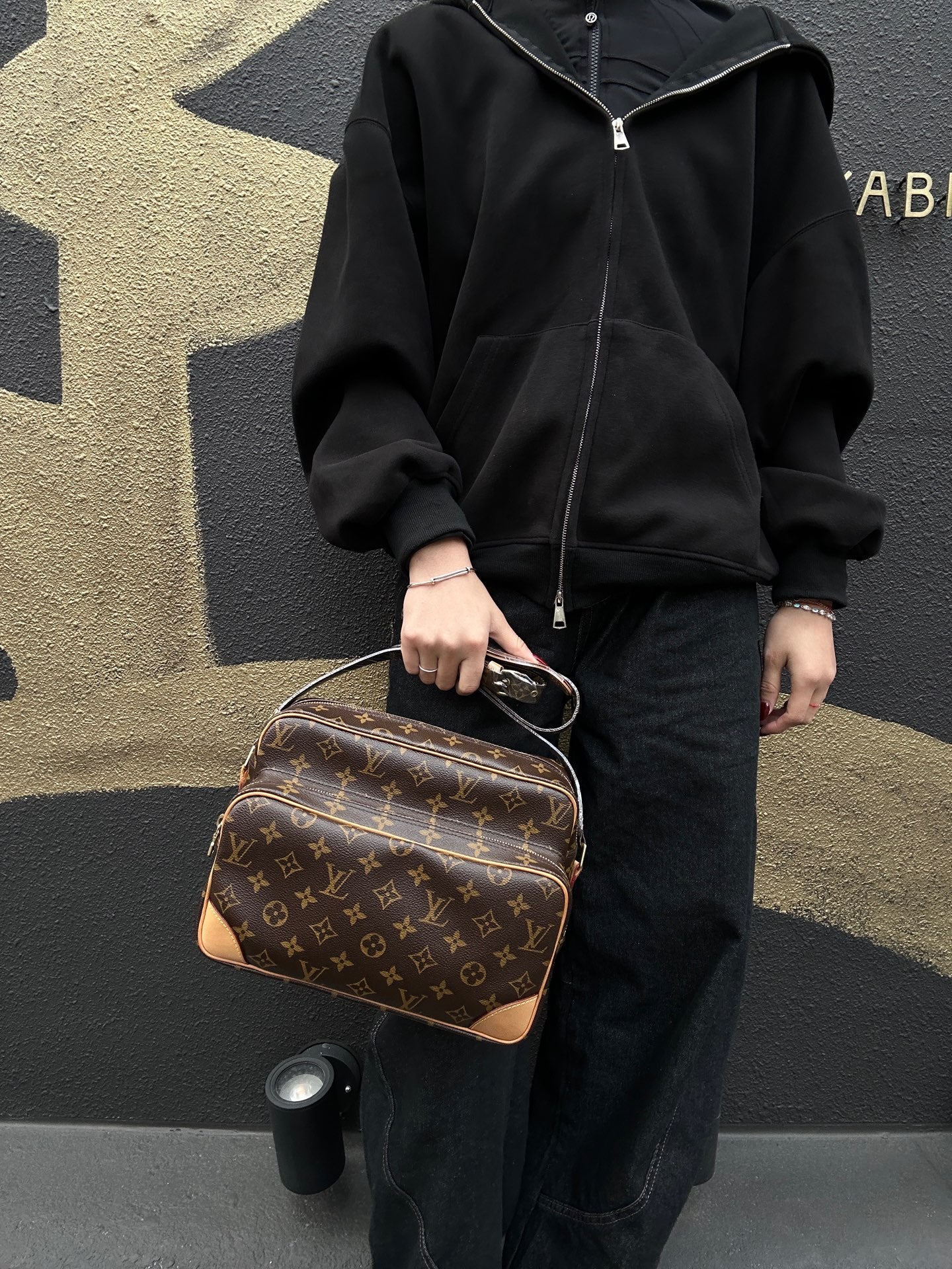 LOUIS VUITTON Nile Crossbody Bag, Monogram, Coated Canvas, Brown, With Dust Bag