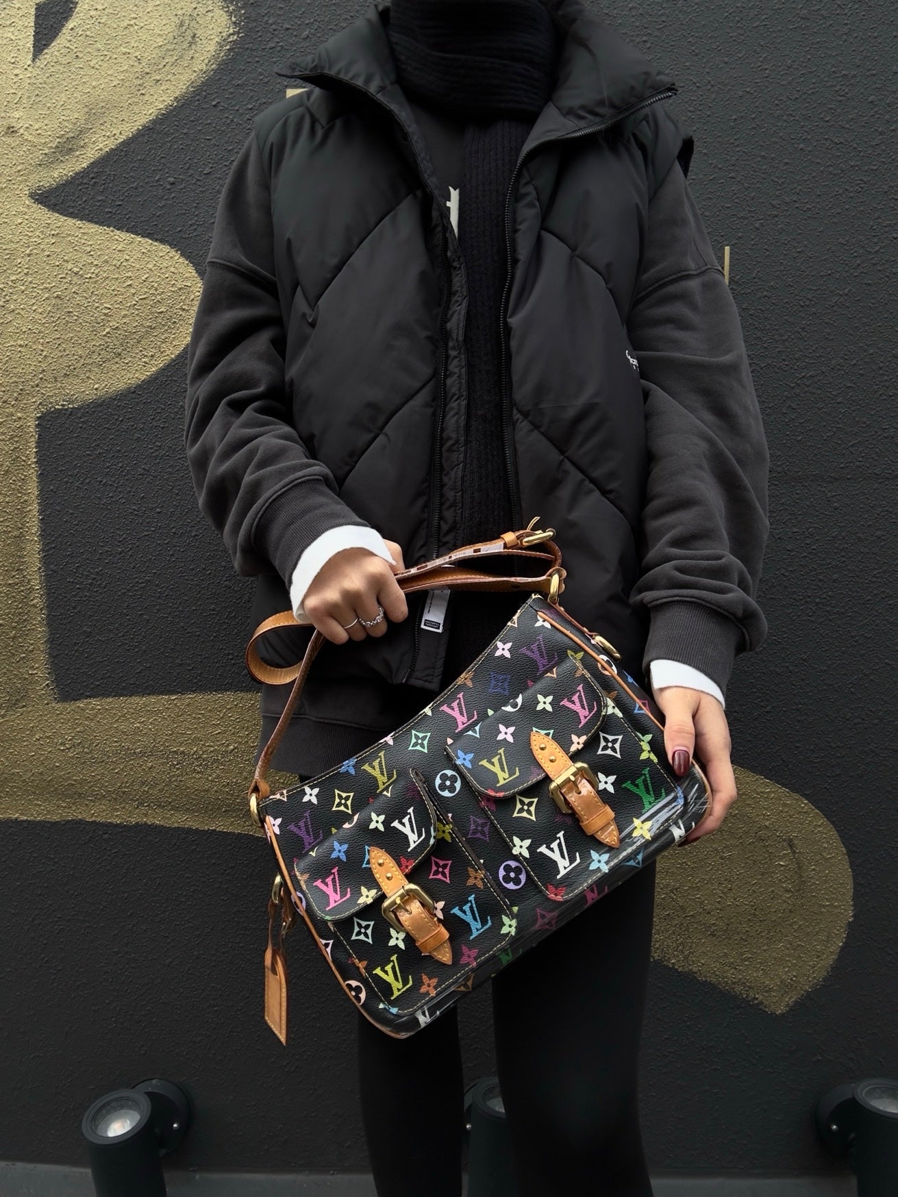 LOUIS VUITTON (LV) Monogram Multicolore Lodge GM Black Shoulder Bag