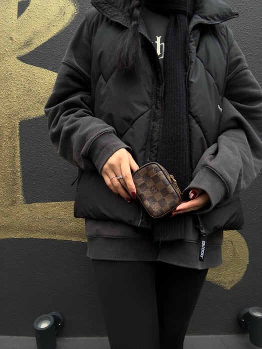 LOUIS VUITTON Etui Okapi PM Pouch, Damier Pattern, Brown (LV Brown Damier PVC Coin & Clutch Pouch)