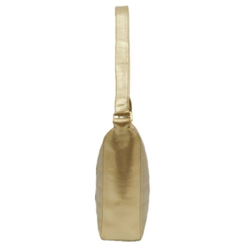 CHANEL Handbag, Gold-Brown Lambskin Leather, Quilted Pattern, Gold Hardware, Armpit & Shoulder Bag