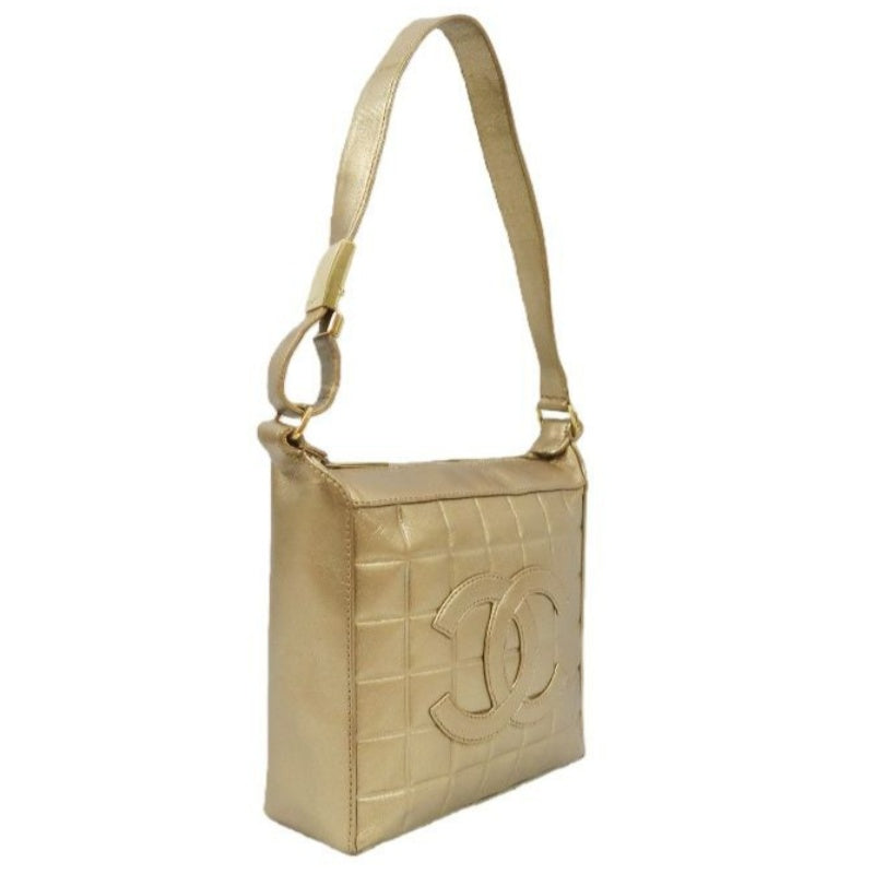 CHANEL Handbag, Gold-Brown Lambskin Leather, Quilted Pattern, Gold Hardware, Armpit & Shoulder Bag