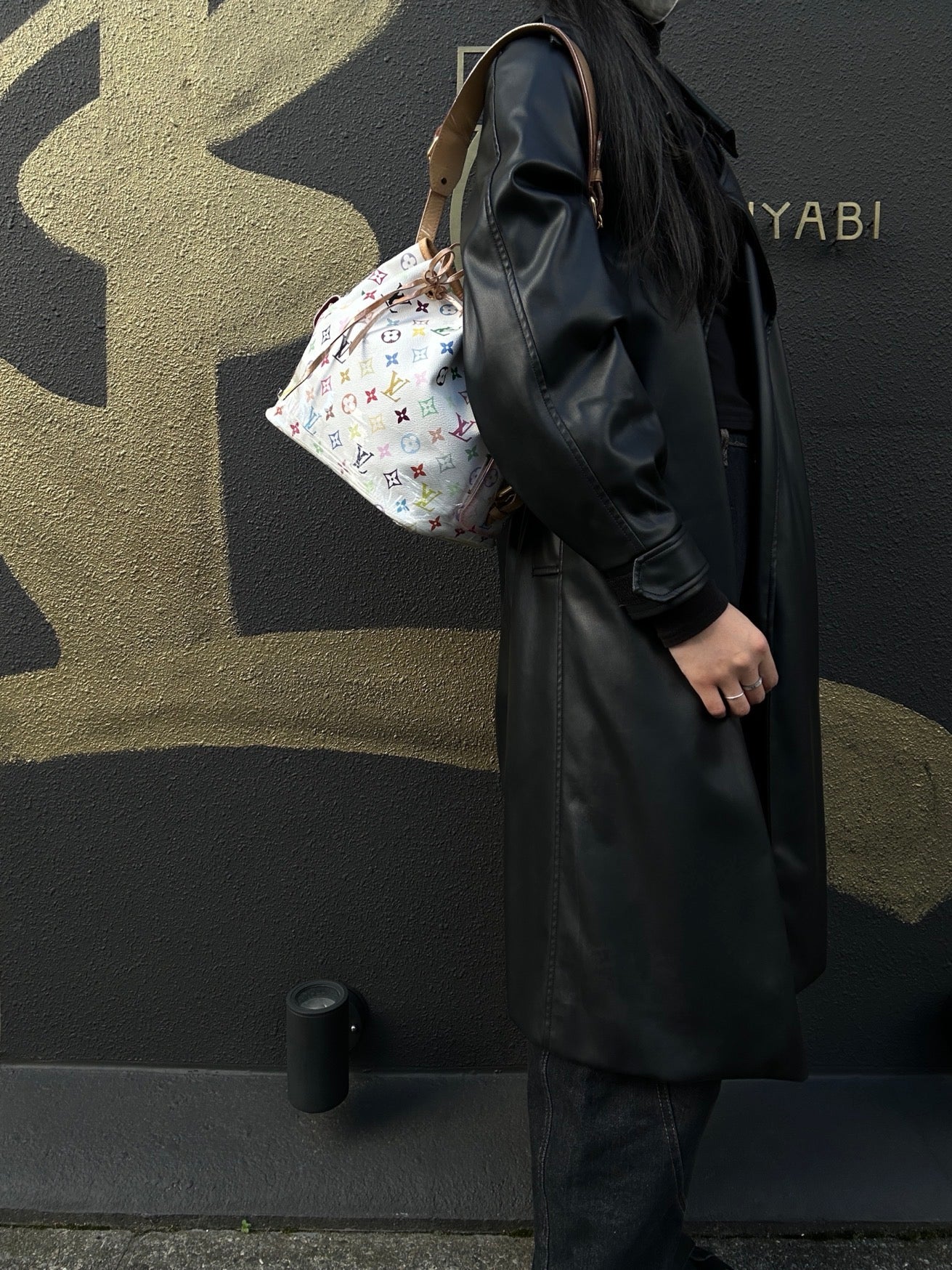 LOUIS VUITTON (LV) Multicolore Petit Noe White Drawstring Bucket Shoulder Bag