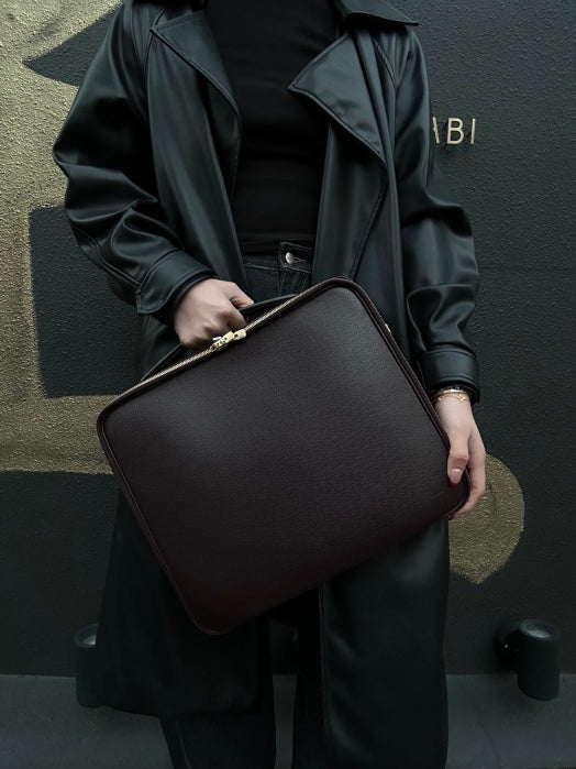 Louis Vuitton Taiga Porte Ordinateur Odessa Brown Handbag (With Storage Bag, Cadena Key, 2 Pouches & Shoulder Strap)  PVC Laptop Bag