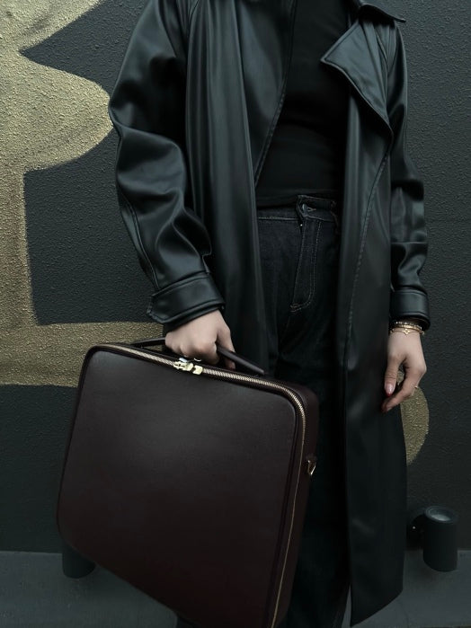 Louis Vuitton Taiga Porte Ordinateur Odessa Brown Handbag (With Storage Bag, Cadena Key, 2 Pouches & Shoulder Strap)  PVC Laptop Bag