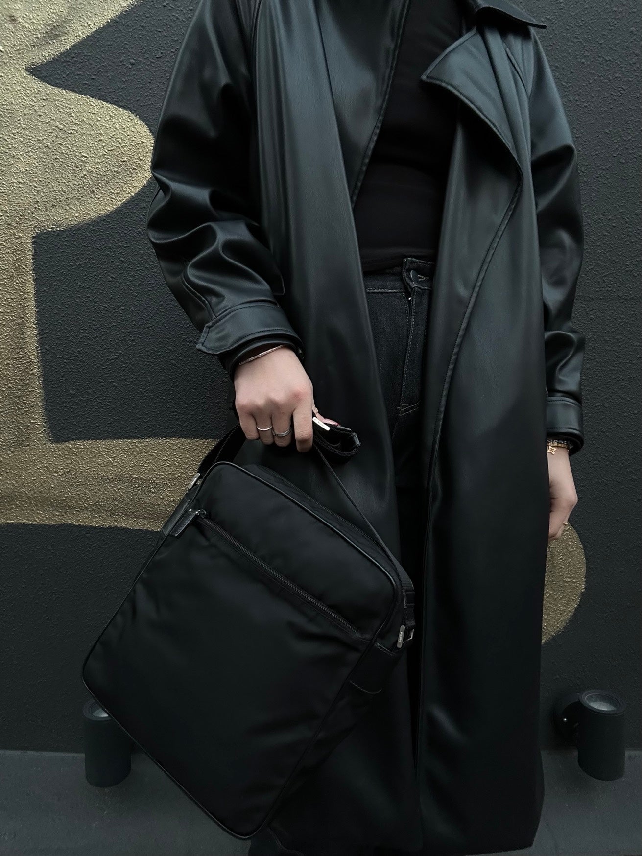 PRADA Black Nylon Shoulder Crossbody Bag with Guarantee Card