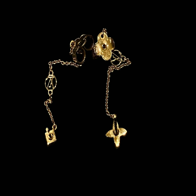 LOUIS VUITTON Buckle Dragee Petite Louis Drop Earrings, Gold-tone Metal Fittings, Comes with Original Box & Dust Bag