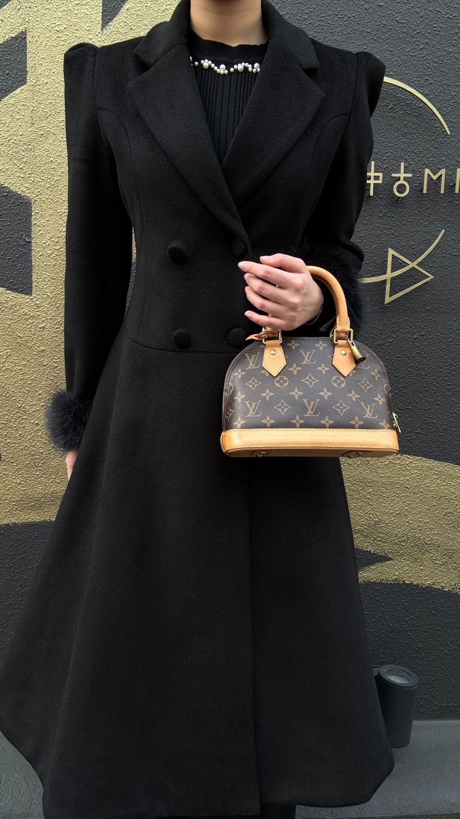 Louis Vuitton Nano Alma Monogram Handbag Brown  Monogram PVC  With Shoulder Strap