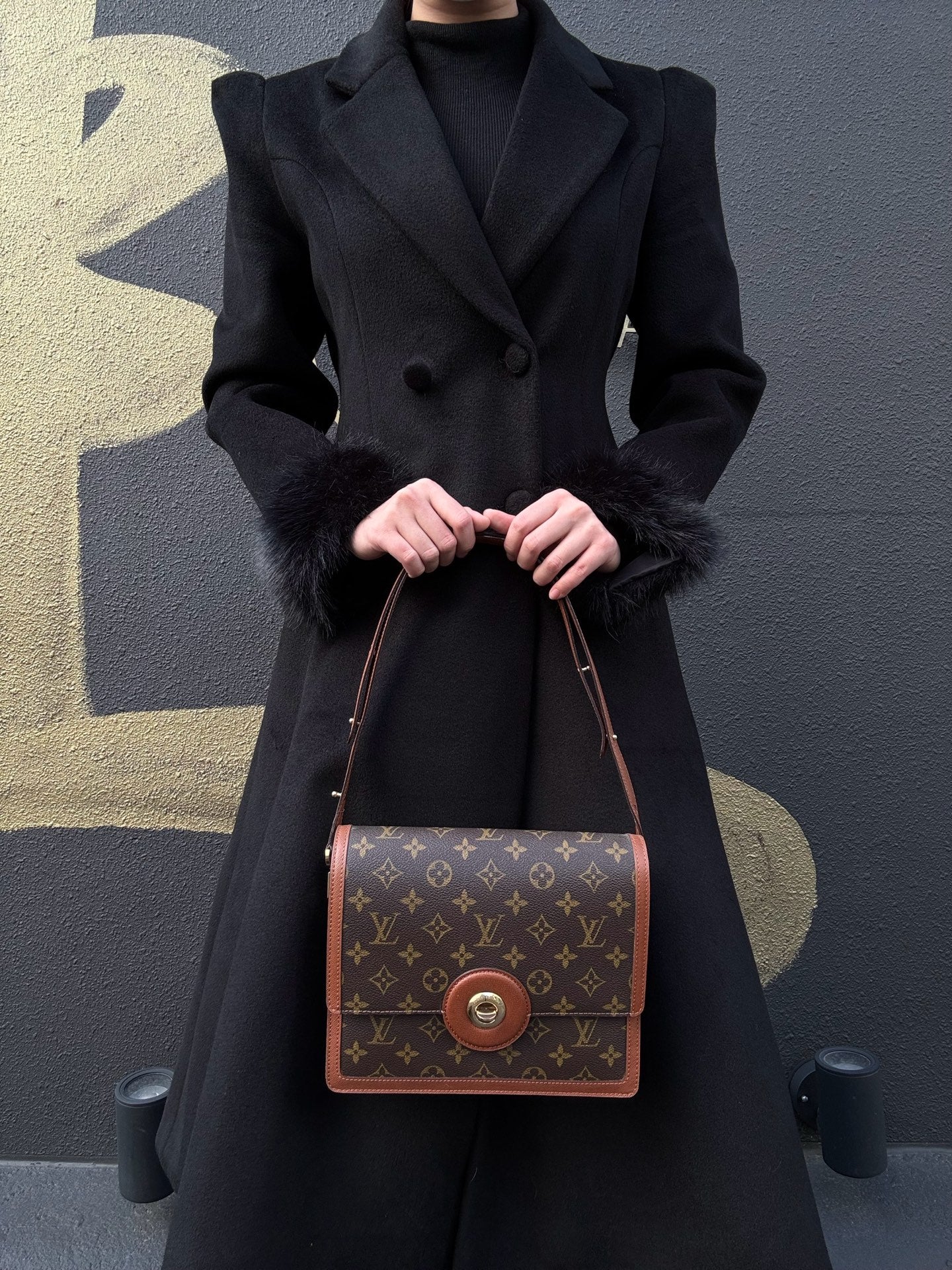 LOUIS VUITTON Raspail Monogram Shoulder Bag Brown LV Monogram PVC Shoulder Bag Handbag