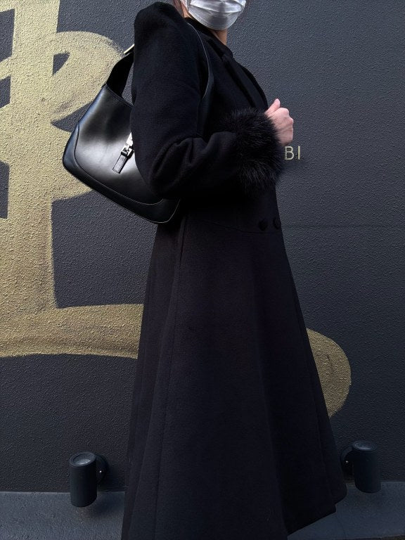 GUCCI Jackie Shoulder Bag, Black Leather with Silver Hardware