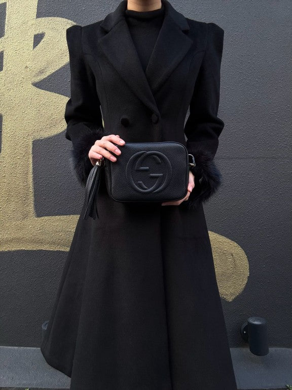 GUCCI Soho Shoulder Bag, Leather, Black