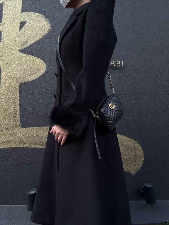 GUCCI GG Marmont Mini Camera Bag, Leather, Black, Gold Hardware