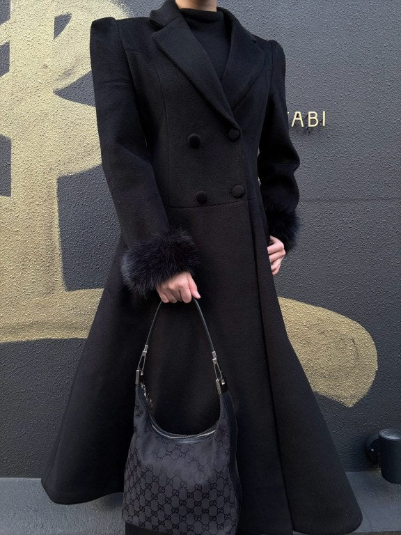 GUCCI GG Canvas Shoulder Bag, Black with Silver Hardware