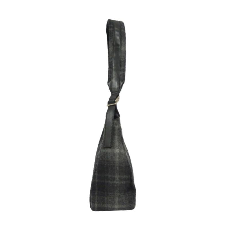 FERRAGAMO Check Wool Hobo Bag, Grey