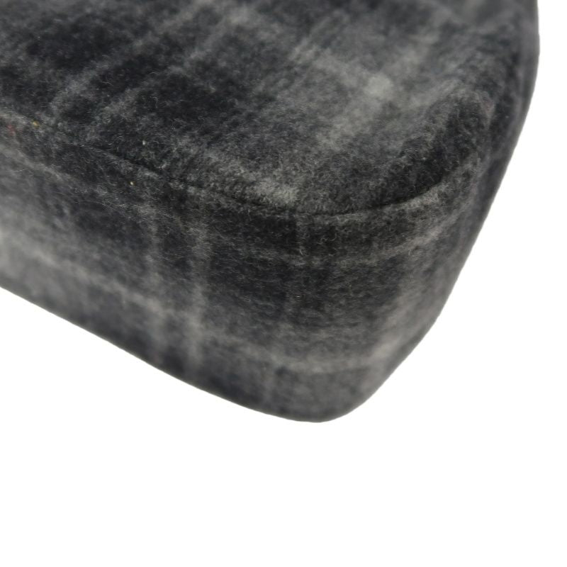 FERRAGAMO Check Wool Hobo Bag, Grey