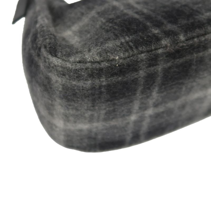 FERRAGAMO Check Wool Hobo Bag, Grey