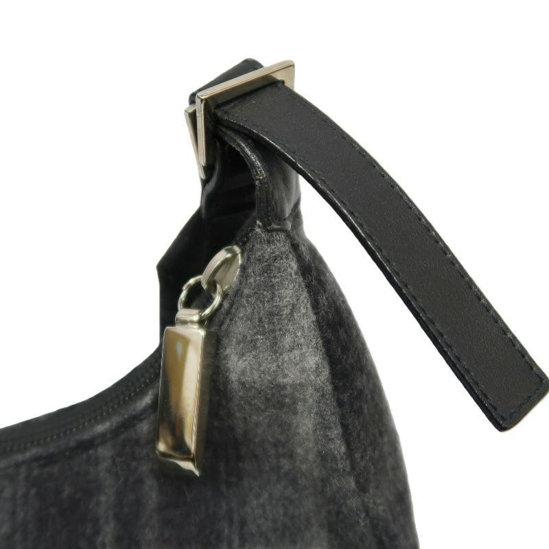 FERRAGAMO Check Wool Hobo Bag, Grey