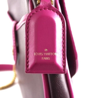 LOUIS VUITTON Trapecio Suhali Shoulder Bag Prune Art Deco Purple Gold Hardware LV Purple Leather Limited Edition Color-Block Crossbody Chain Bag