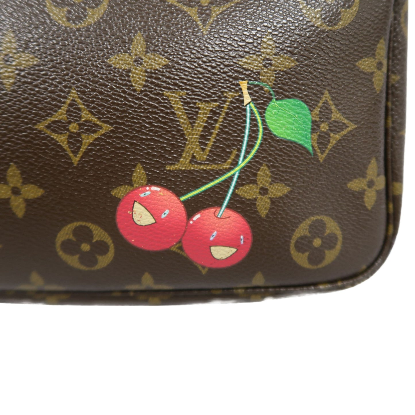 Louis Vuitton (LV) Monogram Cherry Limited Edition Pouch Shoulder Bag, Brown PVC