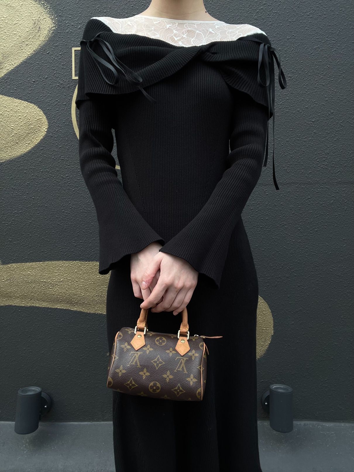 LOUIS VUITTON Monogram Nano Speedy Handbag PVC Brown