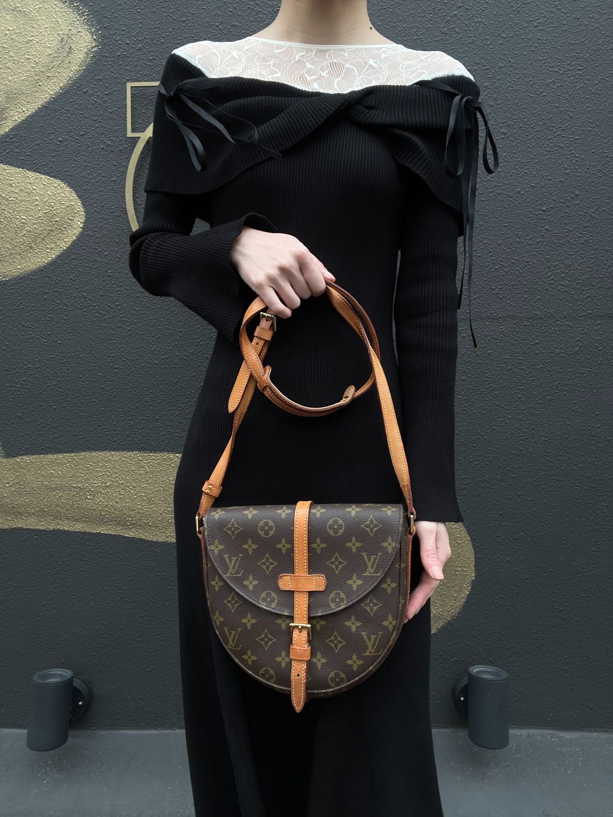 LOUIS VUITTON Monogram Chantilly GM Shoulder Bag Pvc Brown