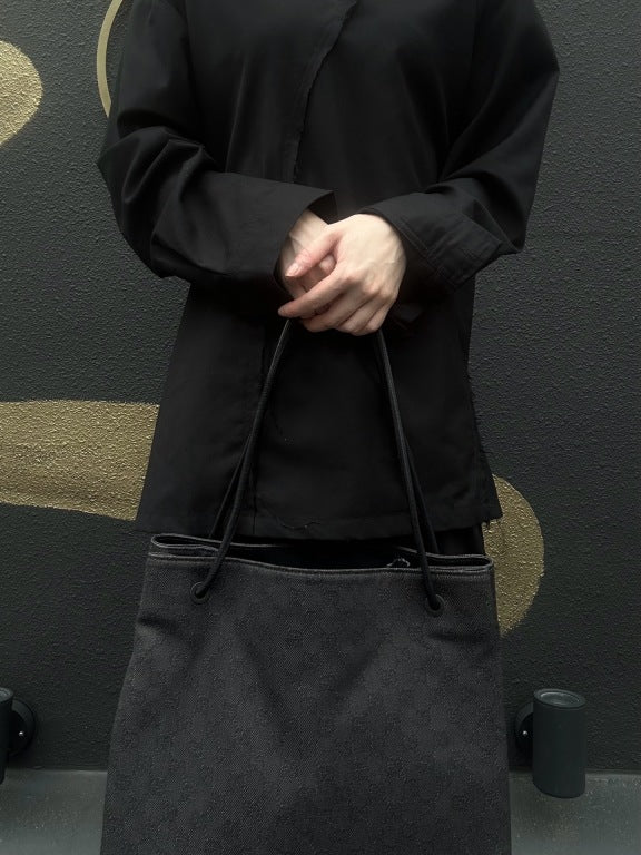 GUCCI GG Canvas Tote Bag Black with Dust Bag
