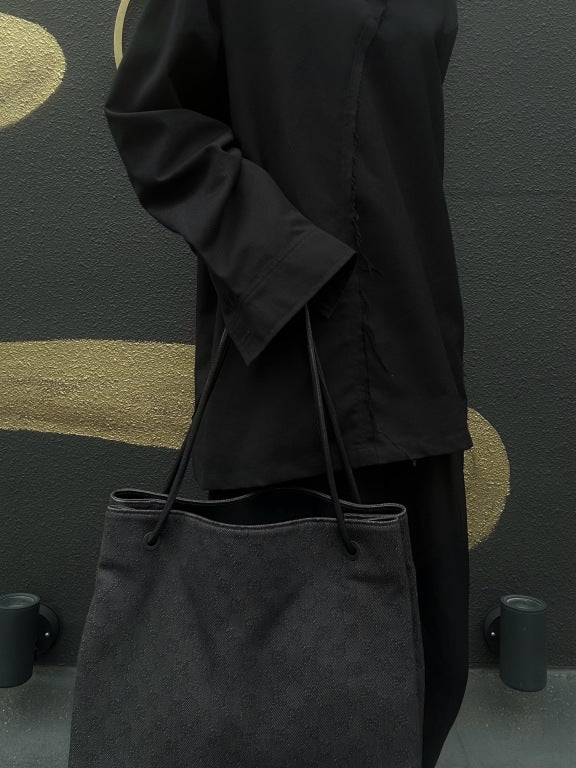GUCCI GG Canvas Tote Bag Black with Dust Bag