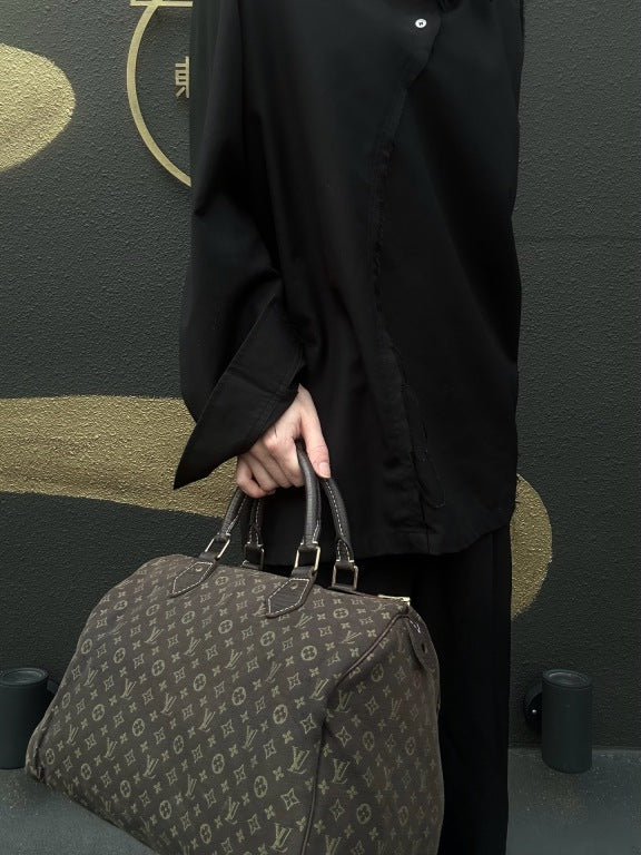 LOUIS VUITTON Speedy 30 Monogram Ideal Handbag Brown Denim