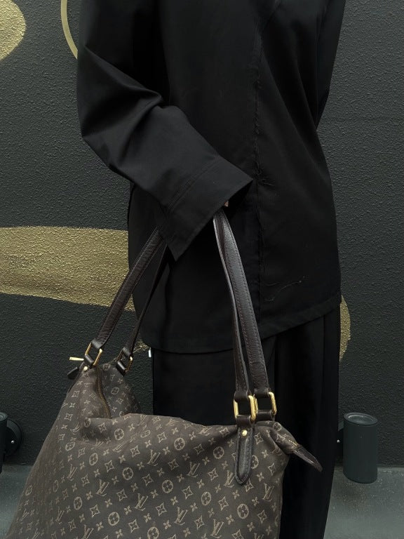 LOUIS VUITTON Ballade Monogram Ideal Shoulder Bag Brown Denim